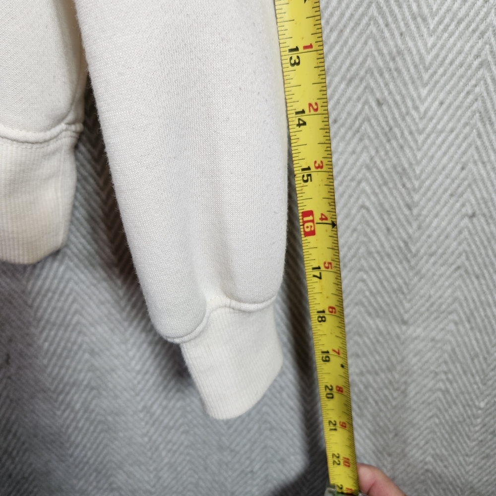 Vinyl Icons Cream Womens S Half Zip Sweatshirt With Decrotive Patches - Picture 10 of 12